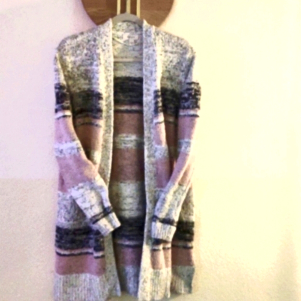 Knurled  Cotton knit mid-length Style abd Co Open Cardigan